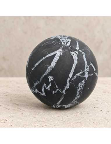 Sphère en shungite polie avec quartz 7 cm