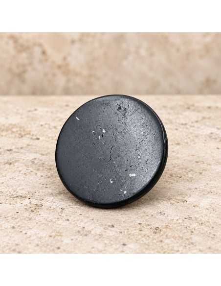 Plaque ronde de shungite polie 30 mm
