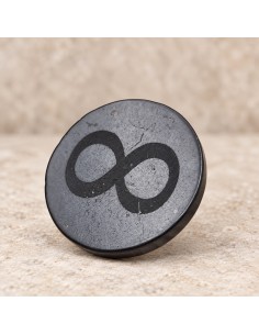 Plaque de shungite polie gravée "Infini" 30 mm