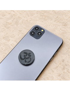 Plaque de shungite polie gravée "Om" 30 mm 2