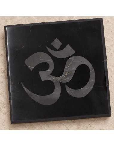 Dessous de verre en shungite gravé "Om" 10×10×1cm SHUNGITE - 1