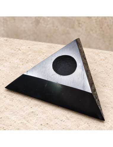 Support triangulaire moyen poli pour sphère ou œuf 9 cm