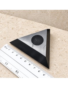 Support triangulaire moyen poli pour sphère ou œuf 9 cm 2