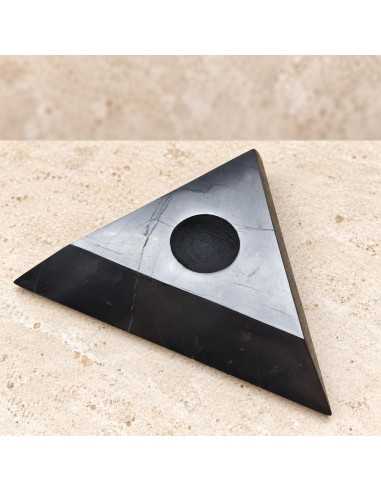 Support triangulaire grand poli pour sphère ou œuf - 14 cm