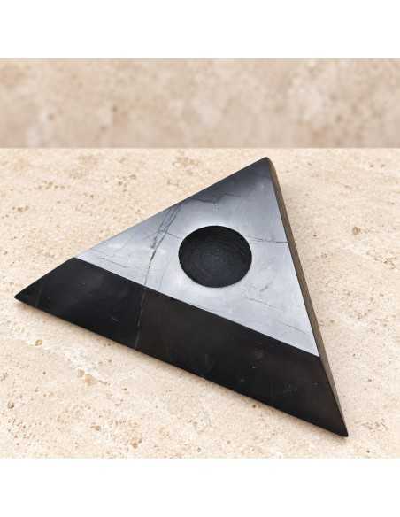 Support triangulaire grand poli pour sphère ou œuf - 14 cm