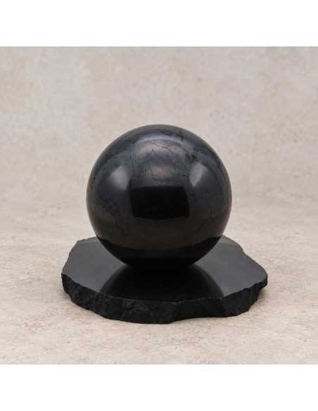 Support décoratif moyen pour sphère ou œuf SHUNGITE - 5