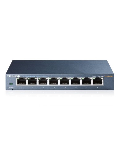 Switch de bureau 8 ports 10/100/1000Mbps - Boîtier métal - TL-SG108 - "Multiprise ethernet"