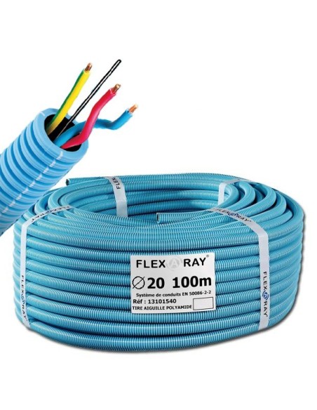 Gaine blindée préfilée PREFILZEN+ diamètre 20 mm anti-rayonnement électromagnétique  (ICT20 3G2,5 BRV/J + fil semi-conducteur) Gaine blindée préfilée PREFILZEN+ diamètre 20 mm anti-rayonnement électromagnétique  (ICT20 3G2,5 BRV/J + fil semi-conducteur)