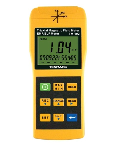 Détecteur de champ magnétique basses fréquences tri-dimensionnel Tenmars TM192 Détecteur de champ magnétique basses fréquences tri-dimensionnel Tenmars TM192