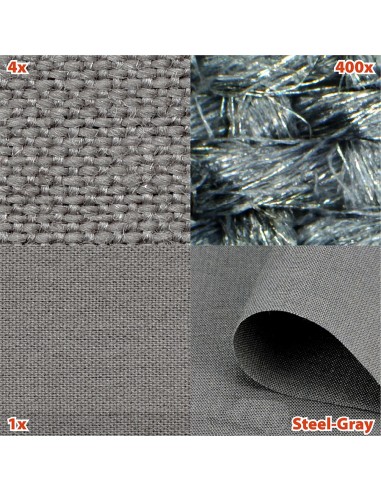 Tissu anti ondes Steel-Gray HF/BF -35dB économique acier inoxydable