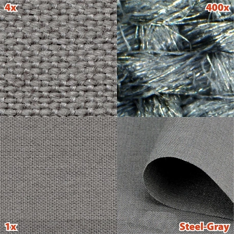 Tissu anti ondes Steel-Gray HF/BF -35dB économique acier inoxydable