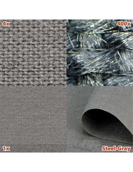 Tissu anti ondes Steel-Gray HF/BF -35dB économique acier inoxydable