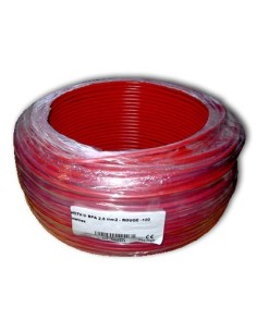 Fil blindé 2,5 mm² Rouge pour installation électrique biocompatible - H07V-U - Bobine de 100m OMERIN - 1 2