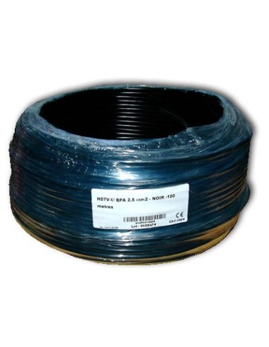 Fil blindé 2,5 mm² Noir pour installation électrique biocompatible