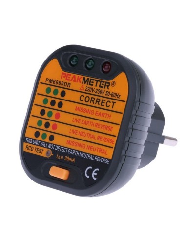 Testeur de terre sur prises 230V et de différentiels 30 mA PM6860DR
