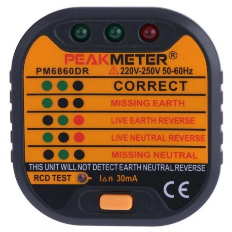 Testeur de terre sur prises 230V et de différentiels 30 mA PM6860DR