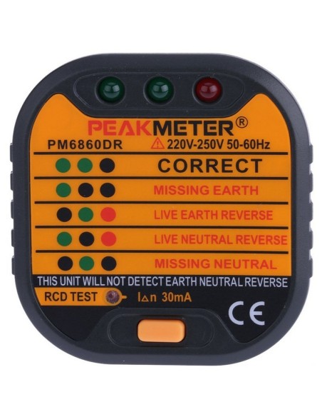 Testeur de terre sur prises 230V et de différentiels 30 mA PM6860DR
