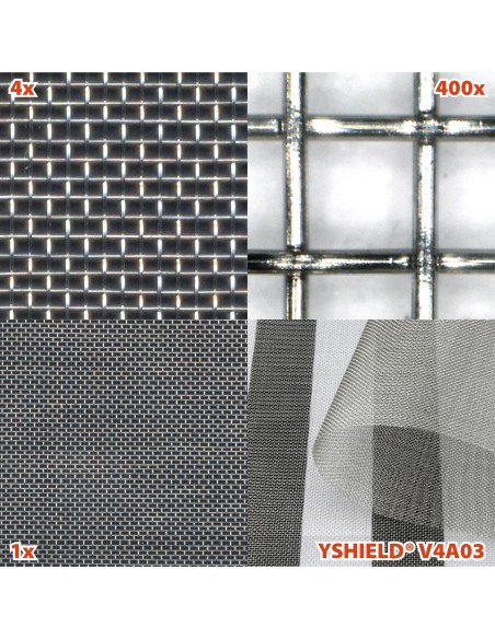 Grillage moustiquaire anti-ondes hautes et basses fréquences V4A03 en acier inox 316 Grillage moustiquaire anti-ondes hautes et basses fréquences V4A03 en acier inox 316