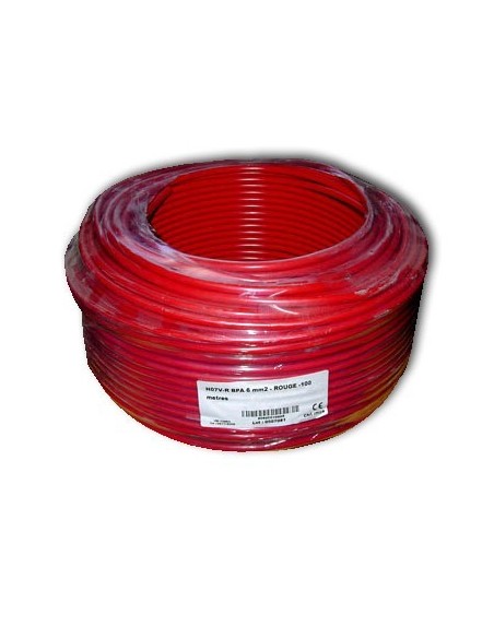 Fil blindé 6 mm² Rouge pour installation électrique biocompatible Fil blindé 6 mm² Rouge pour installation électrique biocompatible