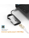 Hub USB-C 8 ports multifonctions 8 en 1 (ultra-portables/smartphones)