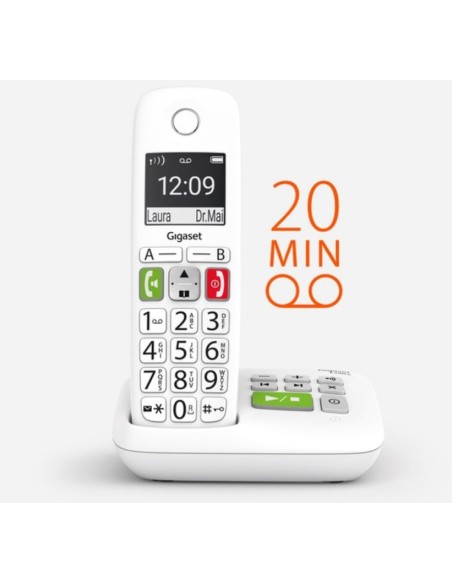 Téléphone sans fil Gigaset E290 avec réponseur Comfort Eco-DECT+ Blanc Téléphone sans fil Gigaset E290 avec réponseur Comfort Eco-DECT+ Blanc