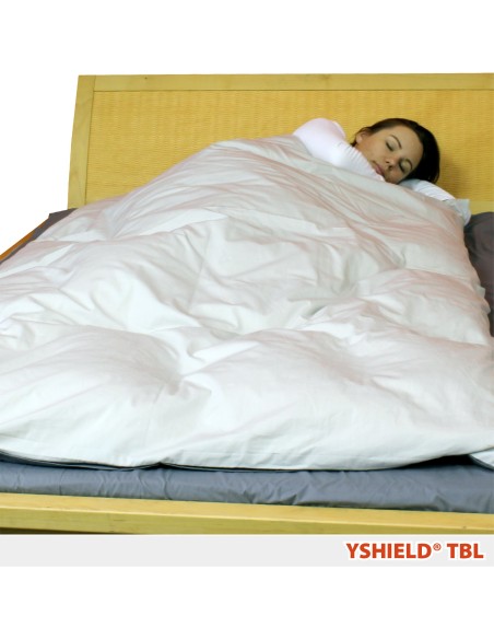 Parure de lit anti ondes en tissu Steel Gray, drap et housse de couette