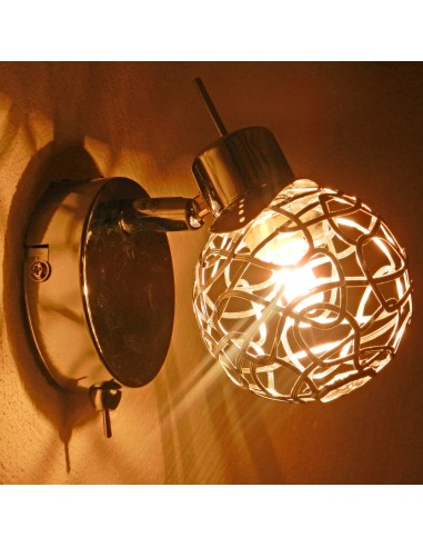 Appliques blindées type Spot boule tressée chromée G9