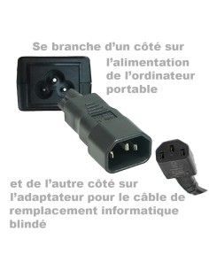 Adaptateur 3 pôles pour ordinateurs portables 2