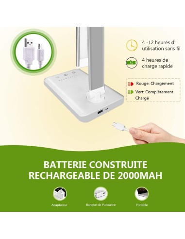 Lampe de bureau LED rechargeable USB