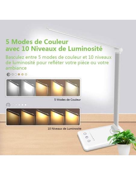Lampe de bureau LED rechargeable USB