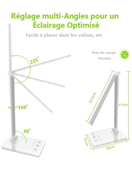 Lampe de bureau LED rechargeable USB