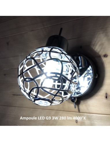 Appliques blindées type Spot boule tressée chromée G9