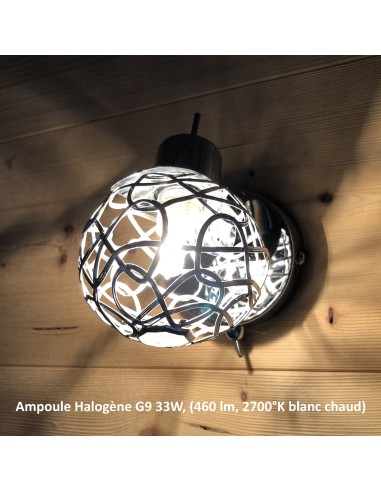 Appliques blindées type Spot boule tressée chromée G9