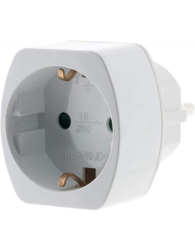 Pack prise avec interrupteur bipolaire type F Schuko + adaptateur prise française