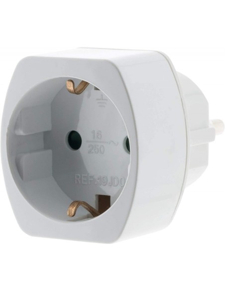 Pack prise avec interrupteur bipolaire type F Schuko + adaptateur prise française