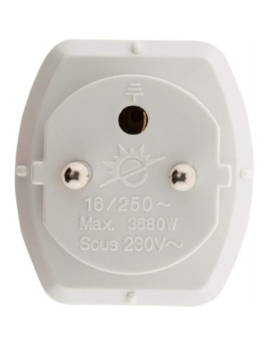 Pack prise avec interrupteur bipolaire type F Schuko + adaptateur prise française