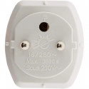 Pack prise avec interrupteur bipolaire type F Schuko + adaptateur prise française