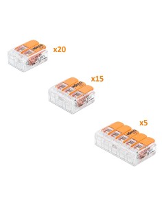 Pack de 50 bornes de connexion rapide a levier WAGO 5 entrées