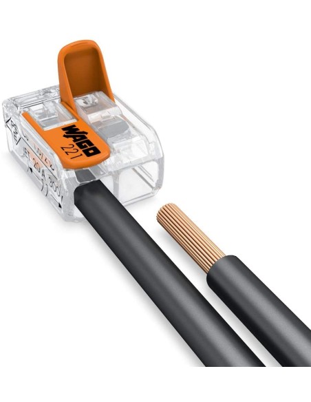 WAGO 221 40 bornes de connexion universelles 2, 3 et 5 entrées pour câbles et fils blindés