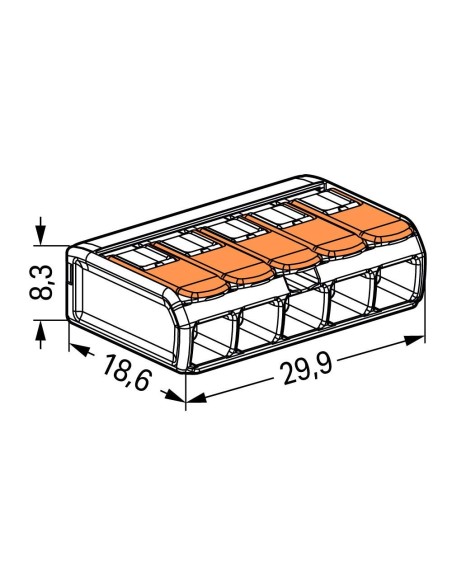 WAGO 221 40 bornes de connexion universelles 2, 3 et 5 entrées pour câbles et fils blindés