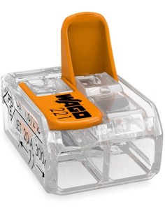 Mini bornes de connexion 2 entrées WAGO S221 pour fils souples et rigides blindés  2