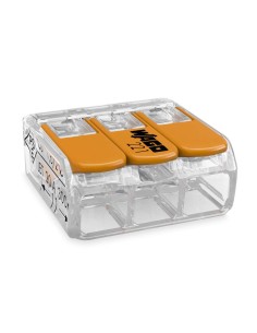 Mini bornes de connexion 3 entrées WAGO S221 pour fils souples et rigides blindés