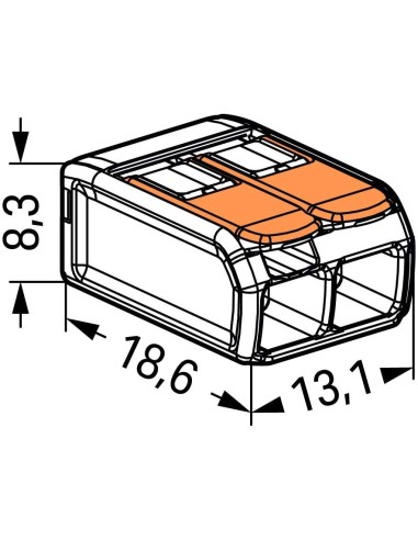 WAGO S221 : 50 mini bornes de connexion rapide 2 entrées pour fils souples et rigides blindés