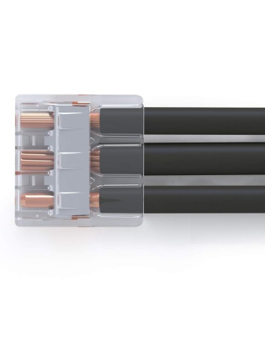 Mini bornes de connexion 3 entrées WAGO S221 pour fils souples et rigides blindés