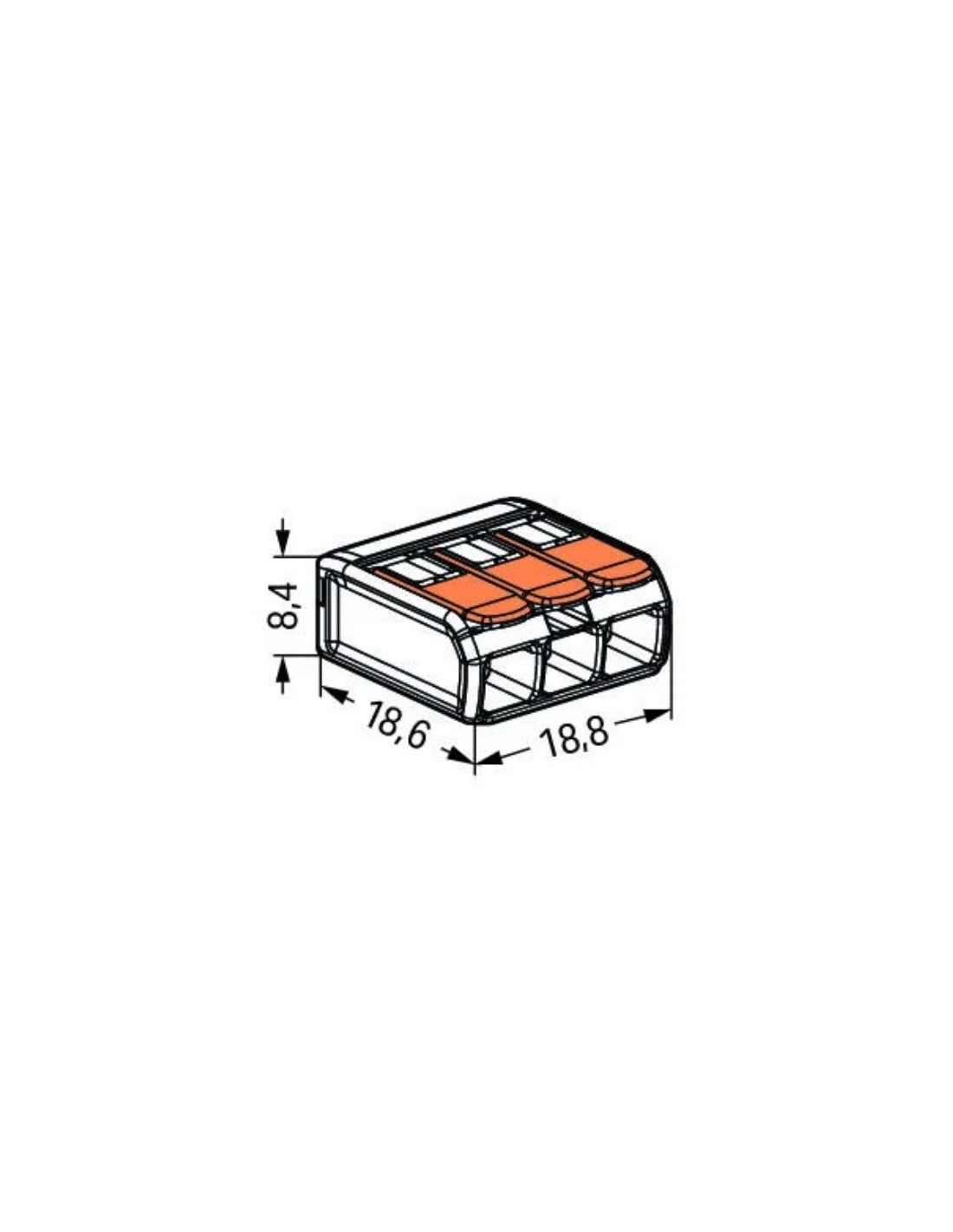 50 mini bornes de connexion rapide WAGO S221 2 entrées - 221-412