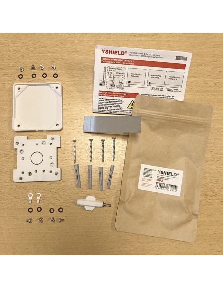 YSHIELD® GF3 | Boîtier de mise à la terre 80x80mm pour toiles et peintures anti ondes 