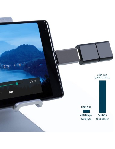 Lot de 2 adaptateurs USB Type C Mâle vers USB A Femelle 