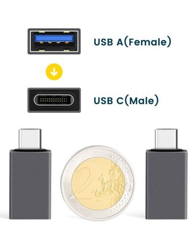 Lot de 2 adaptateurs USB Type C Mâle vers USB A Femelle 