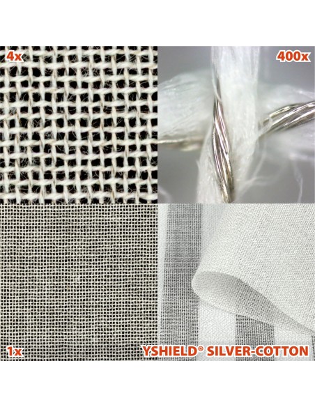 Tissu anti ondes SILVER-COTTON -42 dB protection HF/BF - Yshield