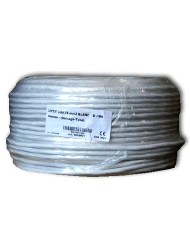 Câble blindé souple au mètre linéaire 3G0,75 blanc pour cordons alimentation OMERIN - 2